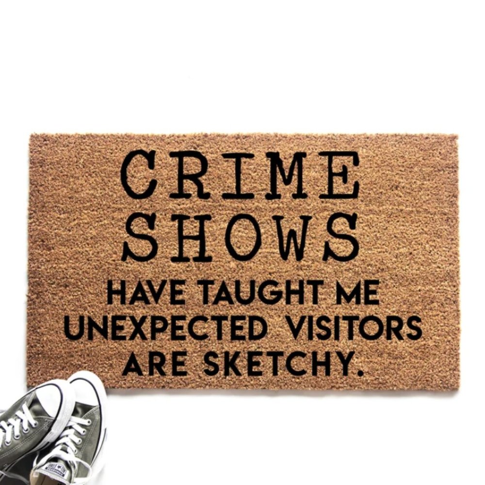 Urban Owl Funny Crime Show Door Mat - 18" x 30"